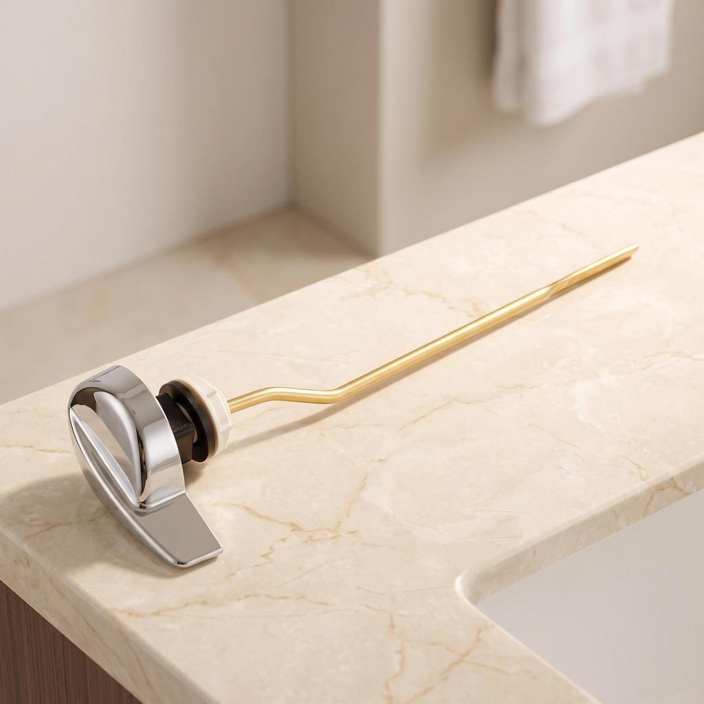 Toilet Flush Handle | Polished Chrome Finish, Tank Lever with Metal Rod,