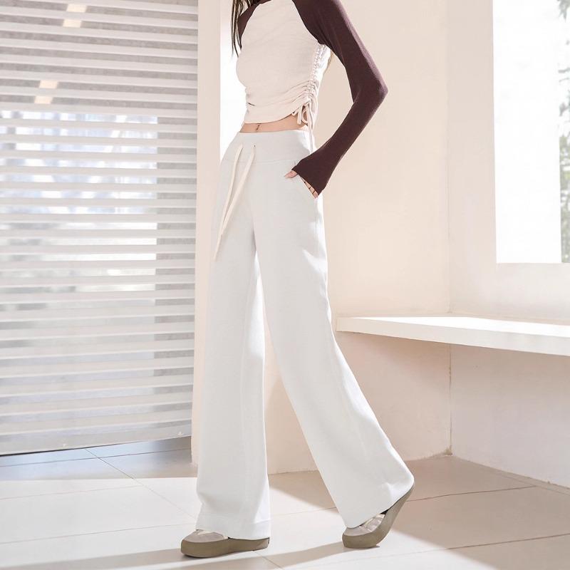 Modal Wide-leg Pants Women's New Wear Drape and Thin High Waist Straight Narrow Version Loose Sports Casual Pants
