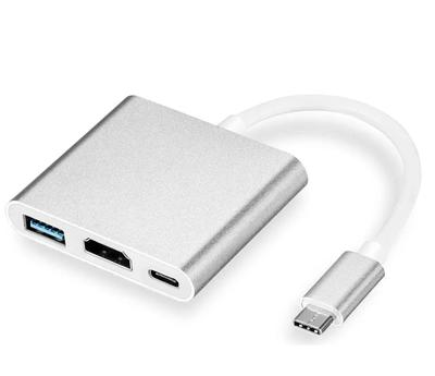 Adaptér SUNROZ Type-C na HDMI USB 3.1, adaptér pre MacBook Apple Type-С USB-hub 4K, strieborný (A486750)