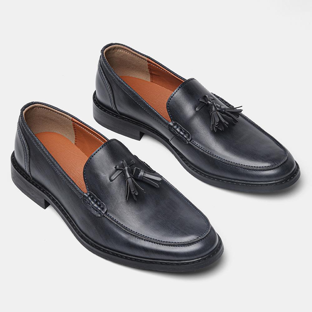 Fashion Men's Casual Business Leather Shoes Mens Slip-on Comfortable Tassels Loafers Men Outdoor Driving  Flats