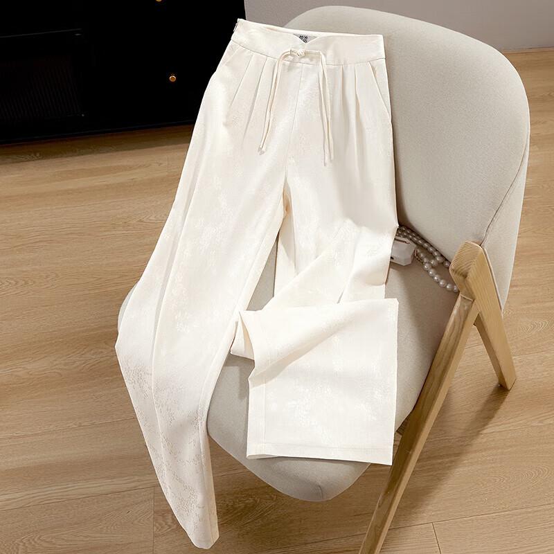 Women's New Chinese Style Pan-Buckle High-Waist Wide-Leg Pants