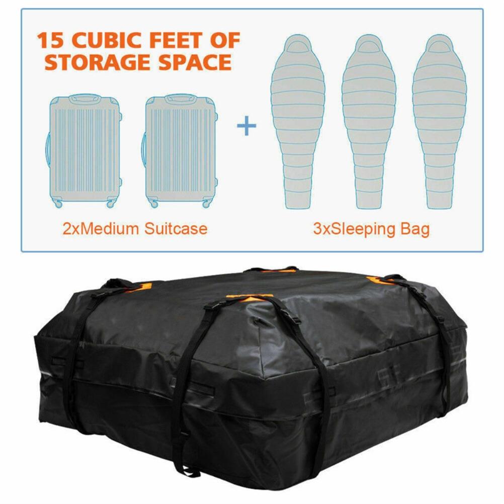 Car Roof Bag Rooftop Top Cargo Carrier Bag 14.6 Cubic Feet 420D Oxford Cloth Waterproof for Cars SUV