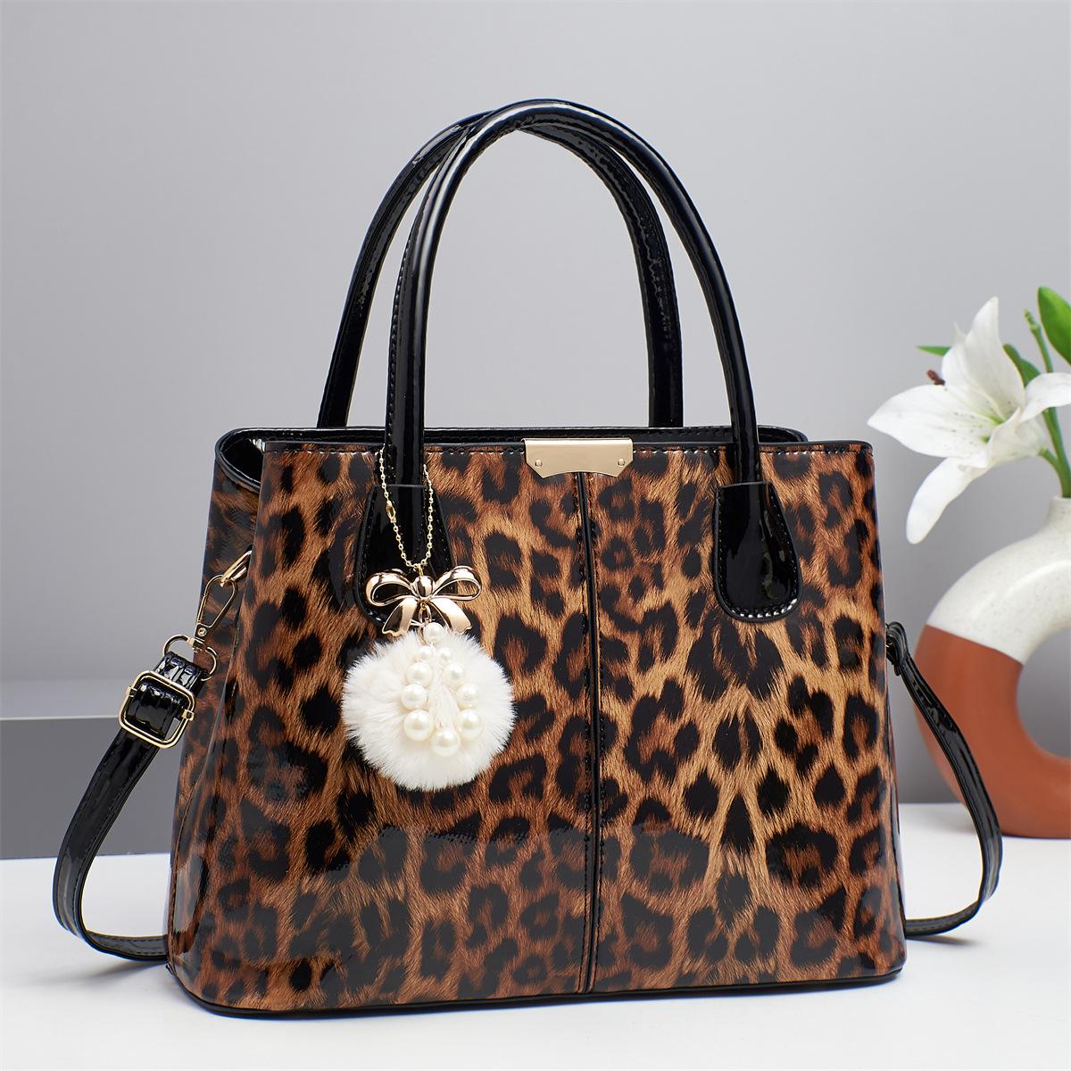 

Леопардовый принт Сумка-тоут для женщин 2025, Простая роскошная наплечная сумка, Сумка-кроссбоди коричневый