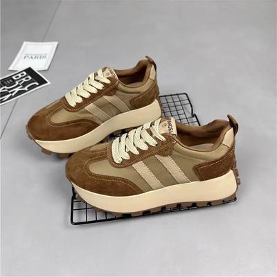 Luxury Sneakers Shoes Women 2024 Autumn New Brand Vintage Versatile Casual Lightweight Thick Sole Dad's Shoes Platform Shoes