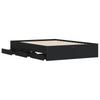 Bed Frame with Drawers Black 120x190 cm Engineered Wood