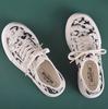 Fashion Ladies Canvas Shoes 2025 Pink Leopard Print Vulcanized Shoes Ladies Flat Shoes Leopard Print Semi Drag Flat Shoes