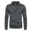 Mens Lapel Collar Motorcycle Jacket, Asymmetric Zipper Long Sleeve Casual Outerwear for Daily Wear