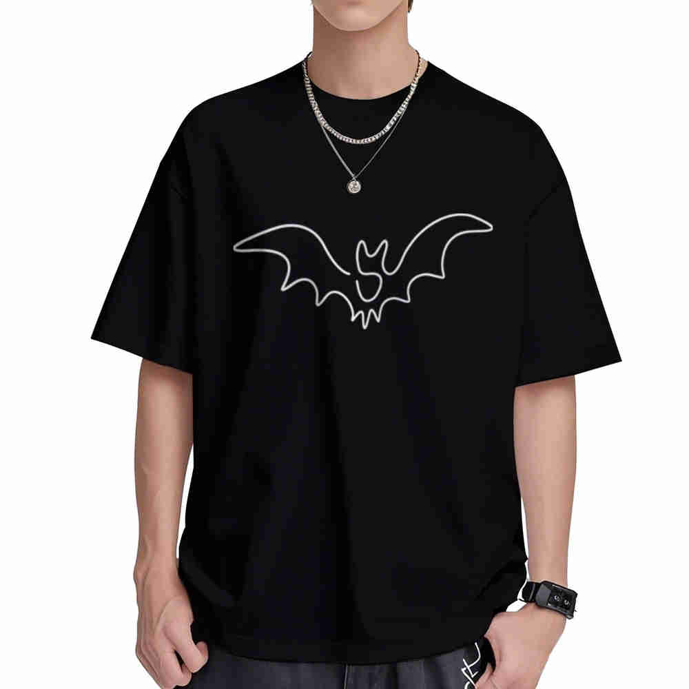 Minimalist Bat Subtle Spooky Halloween Short Sleeve Tee Cotton TShirt