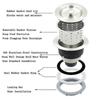 Piao 3-1/2-inch Kitchen Sink Strainer With Removable Deep Waste Basket/strainer Assembly/sealing Lid, Stainless Steel