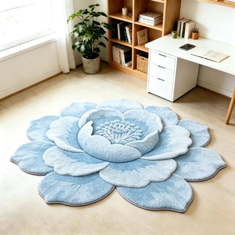 Luxe Tapijten voor Woonkamer Mooi Kleurrijk Bloemen Slaapkamer Decoratie Tapijt Onregelmatige Vorm Lounge Kleed Huis Verdikken Vloermat 100x100CM