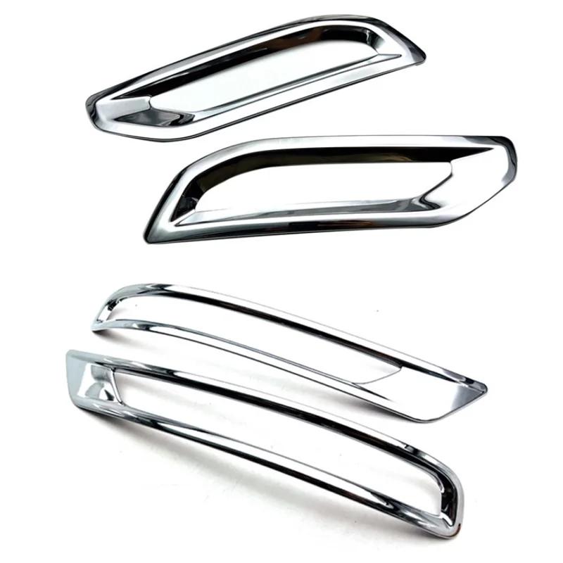 For Mitsubishi Outlander   ABS chrome Rear bumper rear Foglight Lamp decorative frame exhaust pipe air outlet trim