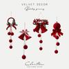 Popular Christmas Flocking Bell Pendant - Wine Red Ornaments for Window Decorations