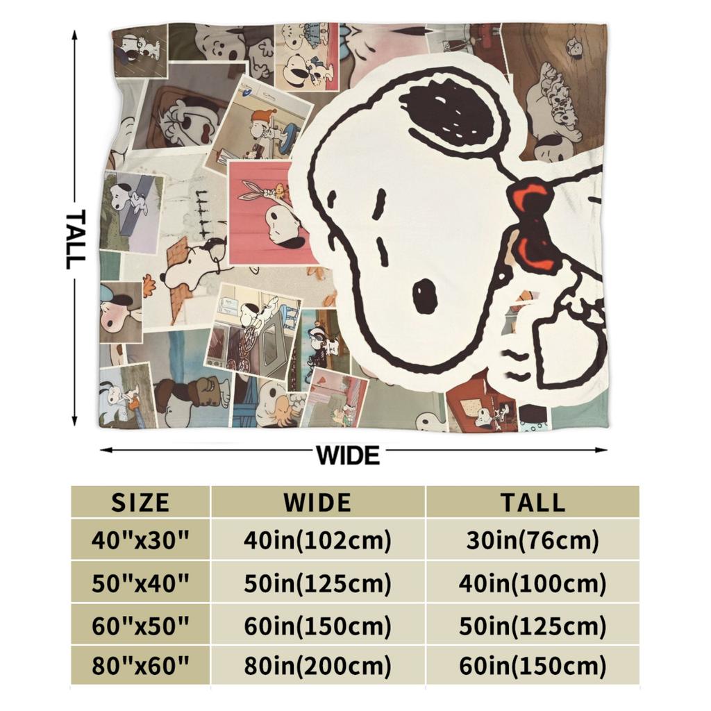 Cute Snoopys Manga Blankets Plush Throw Blankets Bedroom Sofa Portable Soft Warm Bedsprea,