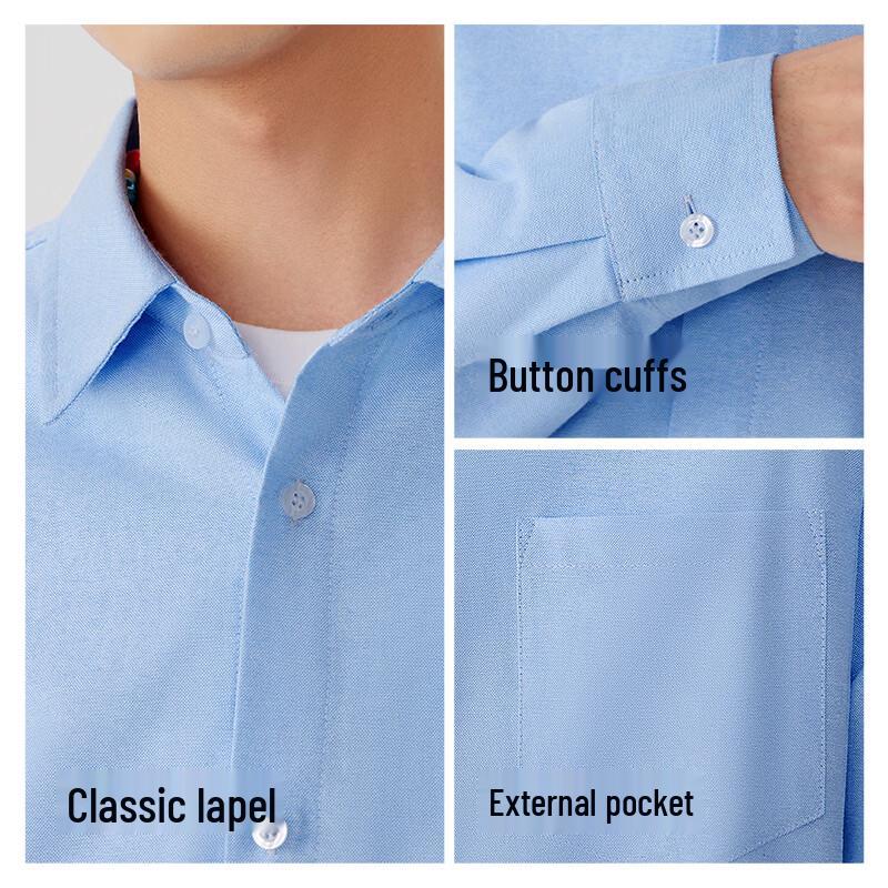 MINISO Men's Oxford Long-Sleeve Casual Shirt