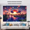 1pc Block World Sunrise Tapestry  Vibrant Pixelated Landscape Fabric Backdrop for Home Decor No Electricity Needed Perfect fo
