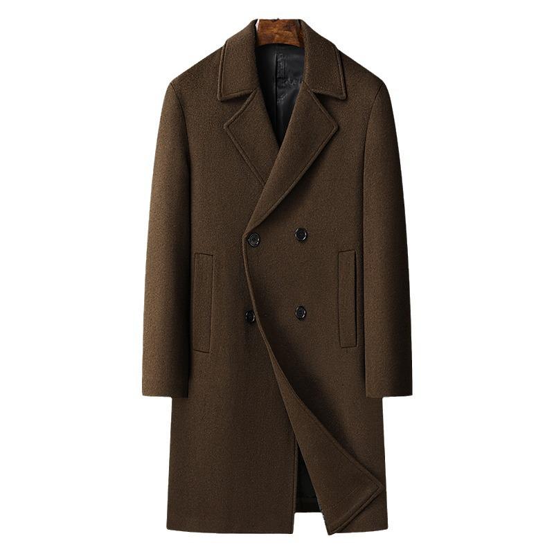 2025 Men's Mid-Length Double-Breasted Wool Cashmere Coat