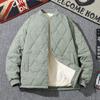 Men's Retro Diamond-Quilted Fleece-Lined Baseball Jacket