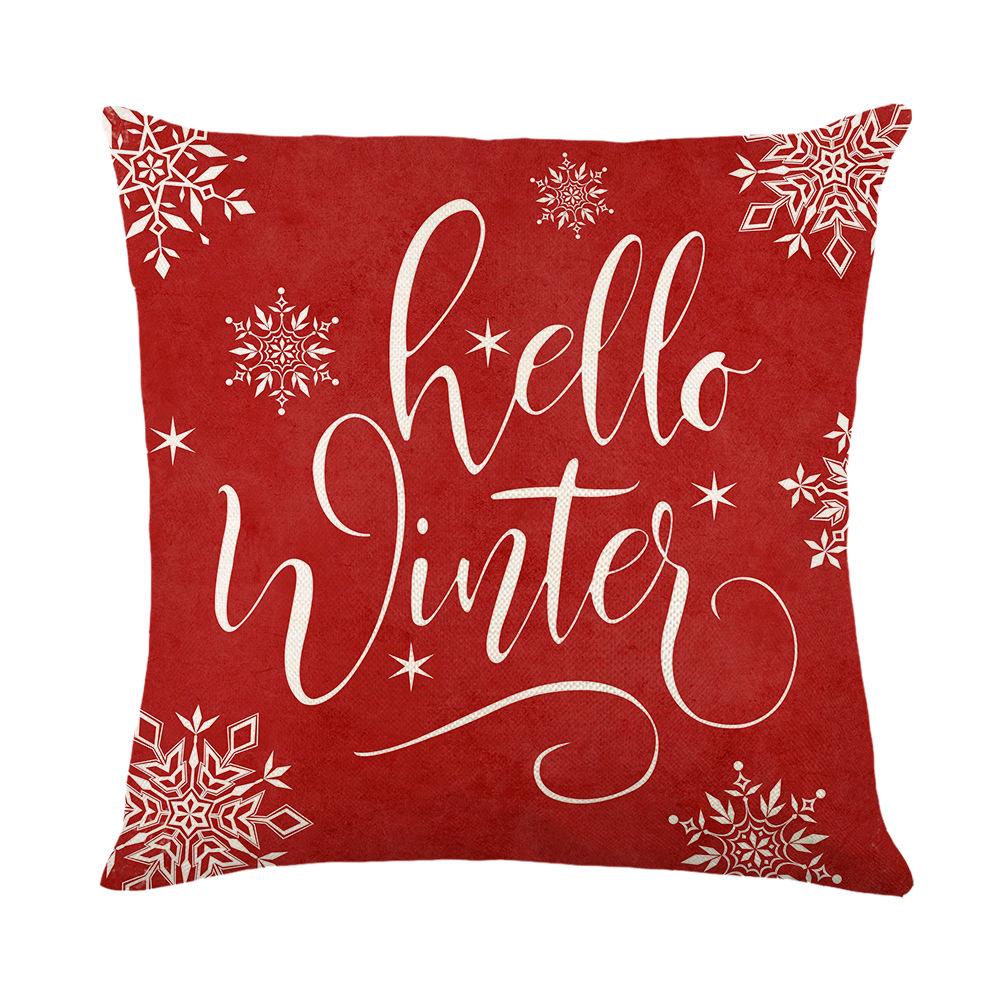 Christmas Pillow Linen Printed Living Room Sofa Pillow Set Bedroom Cushion Christmas Cartoon Decoration 4545cm JYM364-1 577₽