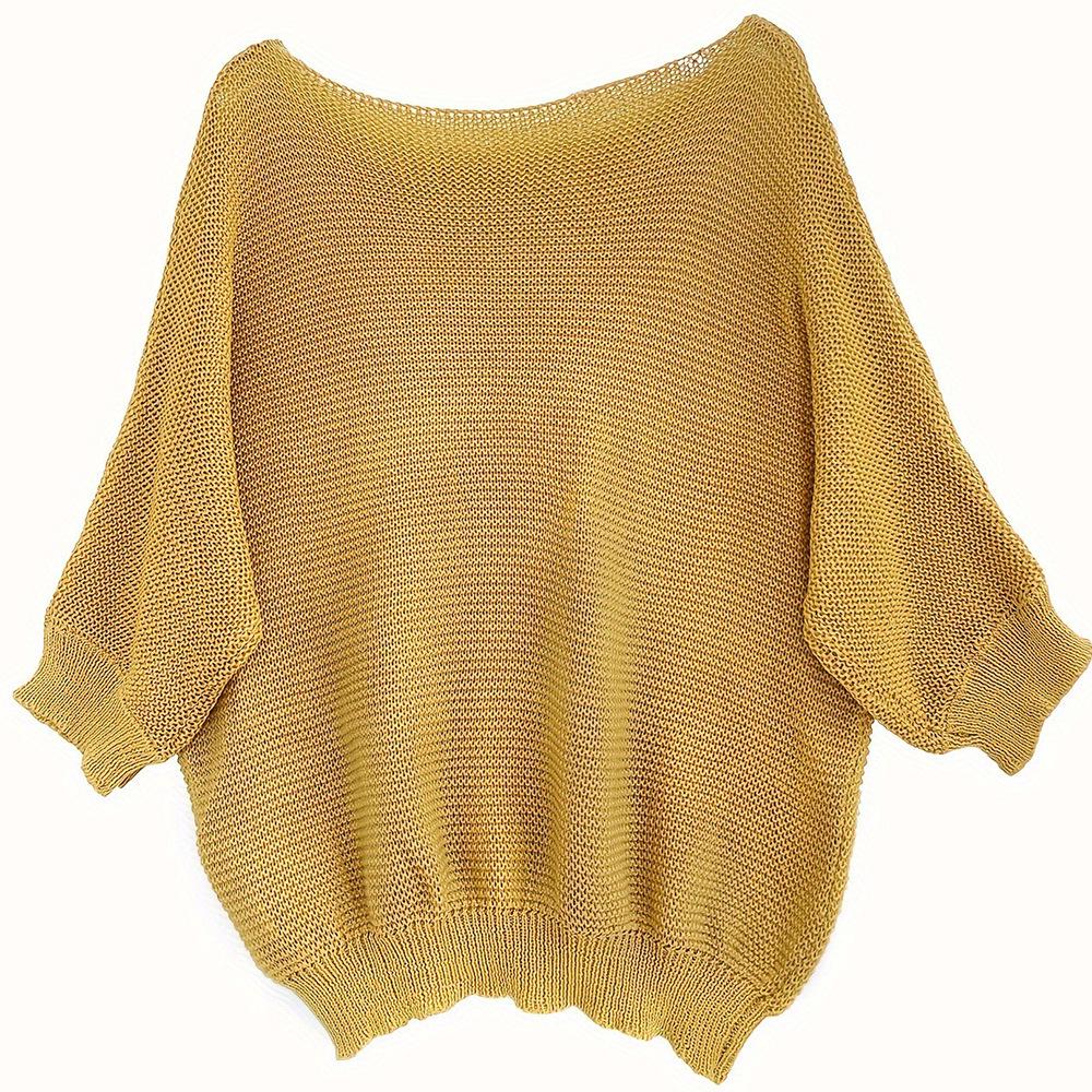 Solid Color Off-the-Shoulder Chunky Knit Batwing Sweater - Available in Multiple Colors