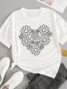 (Asian Size) Trend Love Flower Cute T-shirts Fashion O-neck Female Casual Women's Top T Clothing Print Short Sleeve Graphic Tee
