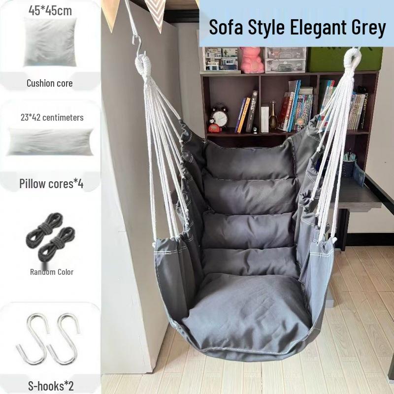 Indoor Hanging Chair Swing for Students – Children's Bedroom Door Frame Hammock, Dormitory Swing, or Courtyard Cradle Seat