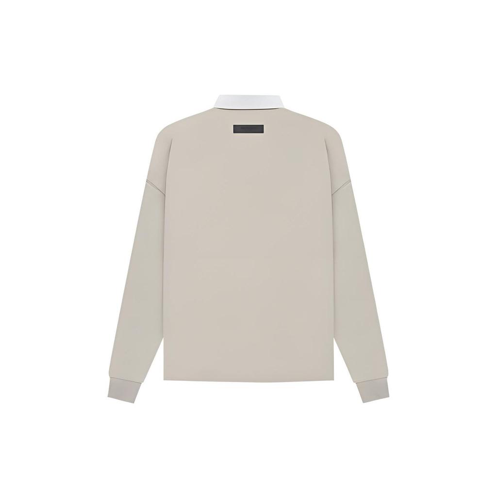 Fear of God Essentials 1977 Serie SS22 Rugby Casual Manica Lunga Polo Top da Uomo Grano FOG-SS22-106