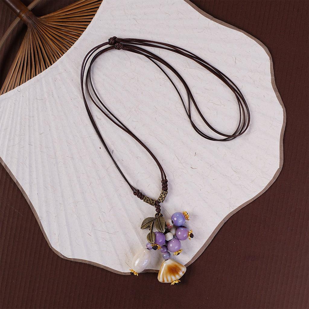 Handmade Ceramic Leaf Necklace Unique Designs Portable Jewelry With Adjustable Chain for Trendy Women Casual Wear