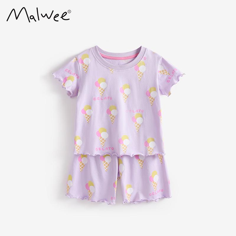 

Malwee Girls Summer Pajama Set - Cute Short Sleeve Round Neck for Kids Size 140