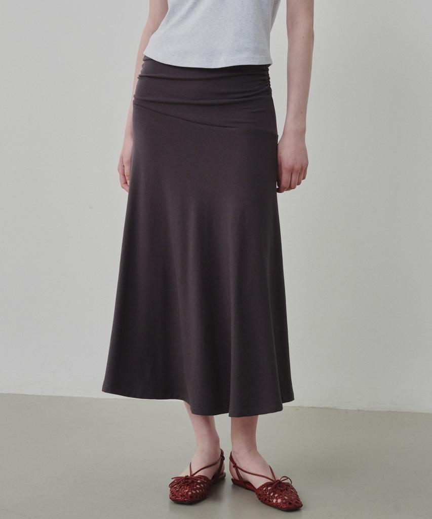 Ollibeudeollibeu Shirred Flare Long Skirt Ow6Ms4210
