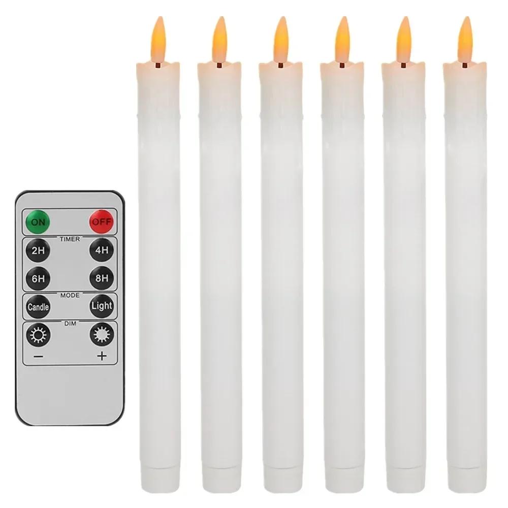 Flickering Taper Led Candles with Remote Control and Timer Flameless LED Candlesticks 3D Flame Candles for Christmas Halloween