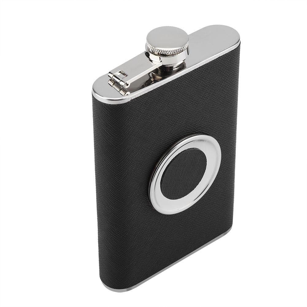 8 Oz Stainless Steel Shot Flask with Built In Collapsible Shot Glass and Funnel