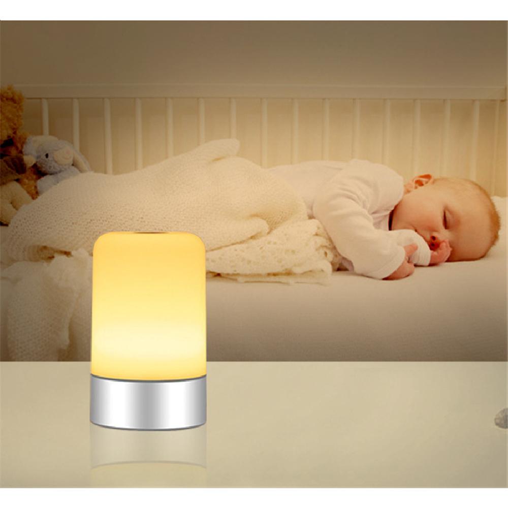 Tischlampe Touchsensor Nachttischlampe Farbwechsel RGB & Dimmbares Warmweißes Licht Nachtlicht für Schlafzimmer, Wohnzimmer und Büro