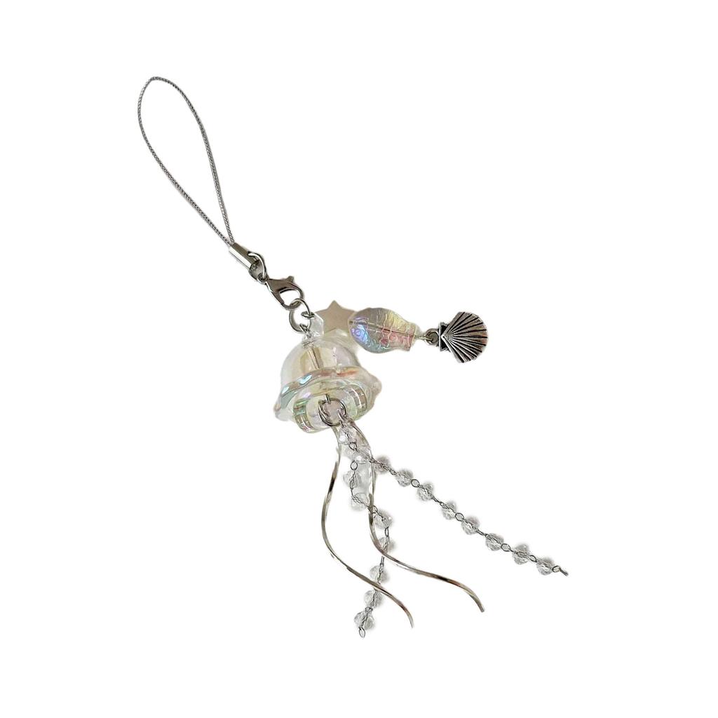 Jellyfish Phone Charm Keychain Pendant Phone Strap Acrylic Texture Phone Chain Suitable for Fashion Enthusiasts Present