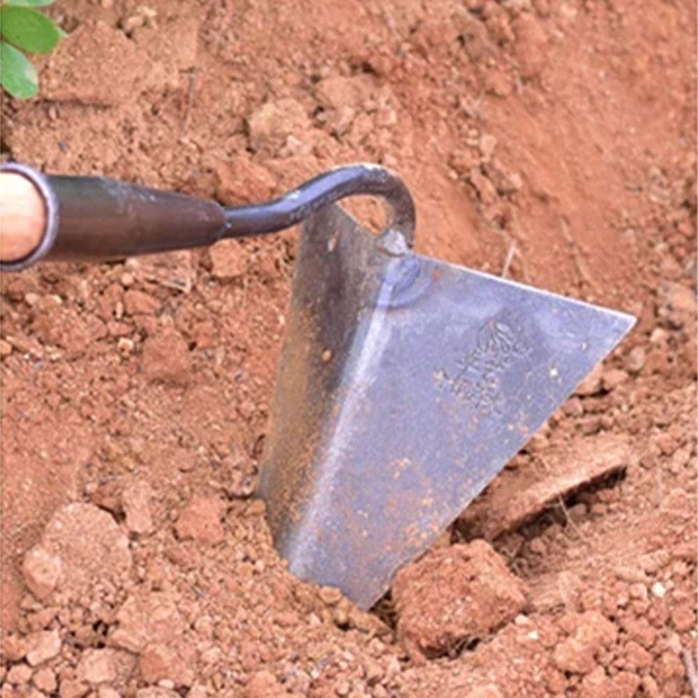 Thickened Farm Hoe Labor-saving Small Tip Hoe Multi-Use Triangle Hoe  Loosening Soil