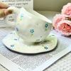 ins hand-painted pinch flower latte mocha high value lily of the valley, oat latte cup underglaze ceramic cup and saucer