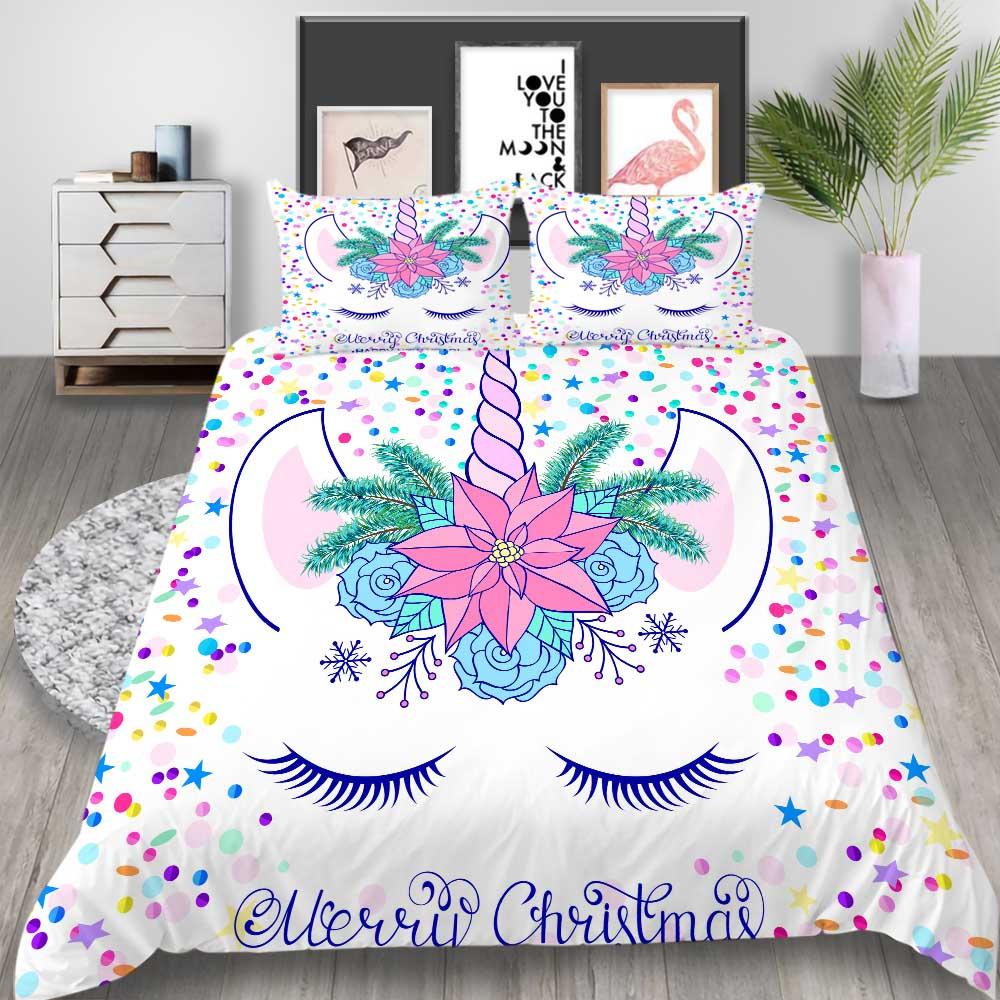 2023 New Style Unicorn Pattern Bed Cover Set Soft Home Textiles Bedding Suit with Pillowcase Boy Man Duvet Covers Girls Comforter Cover Suit