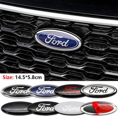 3D Aluminum Car Front Rear Badge Emblem Overlay 14.5cm For Explorer Mondeo Edge Focus Fiesta Kuga Auto Tuning Accessories