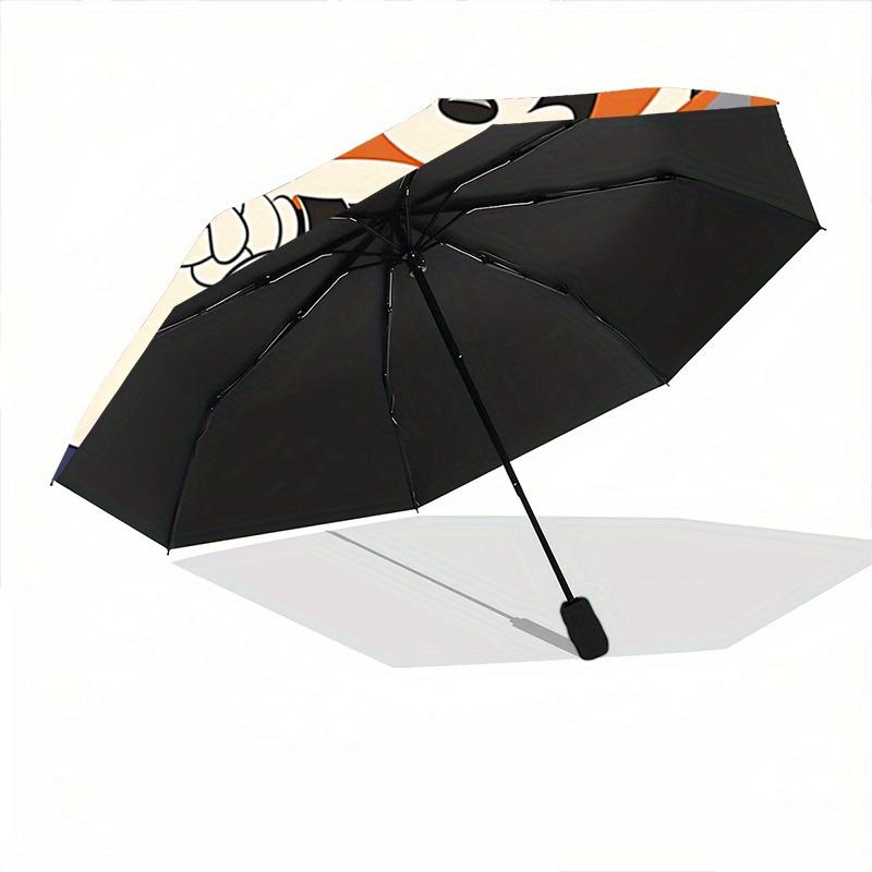 1pc Mickey Minnie Witch Automatic 3-Fold Umbrella Design, Cute Cartoon Pattern, Portable Outdoor Umbrella, Perfect, Holiday Gift for Disney
