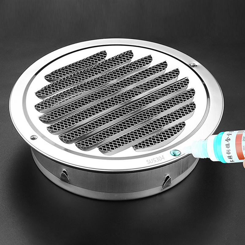 75 mm 201 rustfritt stål vegg luftventil gitter utvendig rund kanalventilasjon
