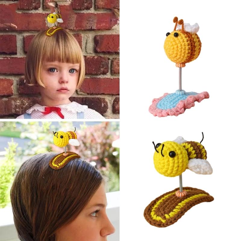 Creative Hair Clips Small Crochet Hairwear Accessories for Little Kids