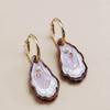 Women's able Earrings in Shell Shape Inlaid with Sparkling Synthetic Zirconia Retro Elegant Design for Daily Party Wear