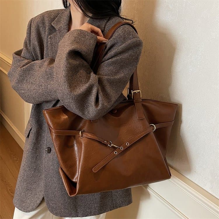 Bolso tote de gran capacidad para mujer, bolso de hombro cruzado