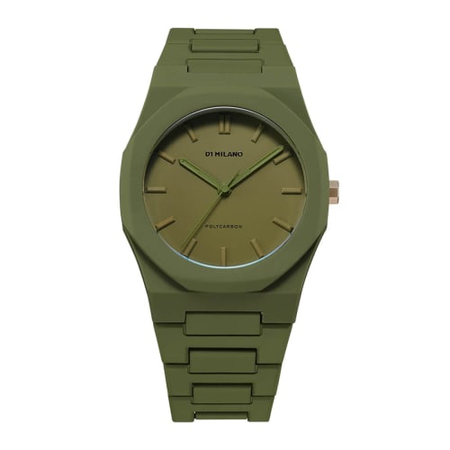 Authorized D1MILANO Men's PCBJ22 Military Green Polycarbonate Watch