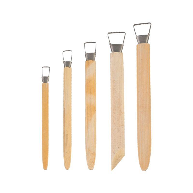 

ABWR-5Pcs/Lot Professional Bamboo Polymer Clay Tools Pottery Scraper Bamboo Scraper Modeling Carved Sludge Sculpture Too