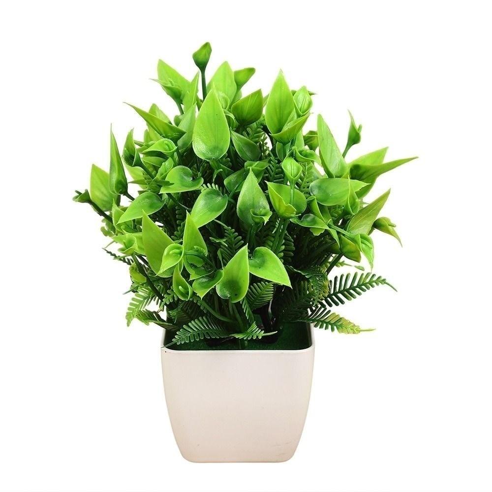 Plastic Artificial Plants Potted 8 Styles Home Garden Decor Grass Plants Pot Ornament Fake Flowers