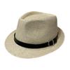 Unisex Fedora z szerokim rondem ze słomy papierowej z klasycznym skórzanym paskiem do ochrony przed słońcem