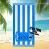 Personalized Striped Beach Towel Custom Name/Logo Oversized Microfiber Towel Summer Party Gift For Beach Swimming Bath Sports