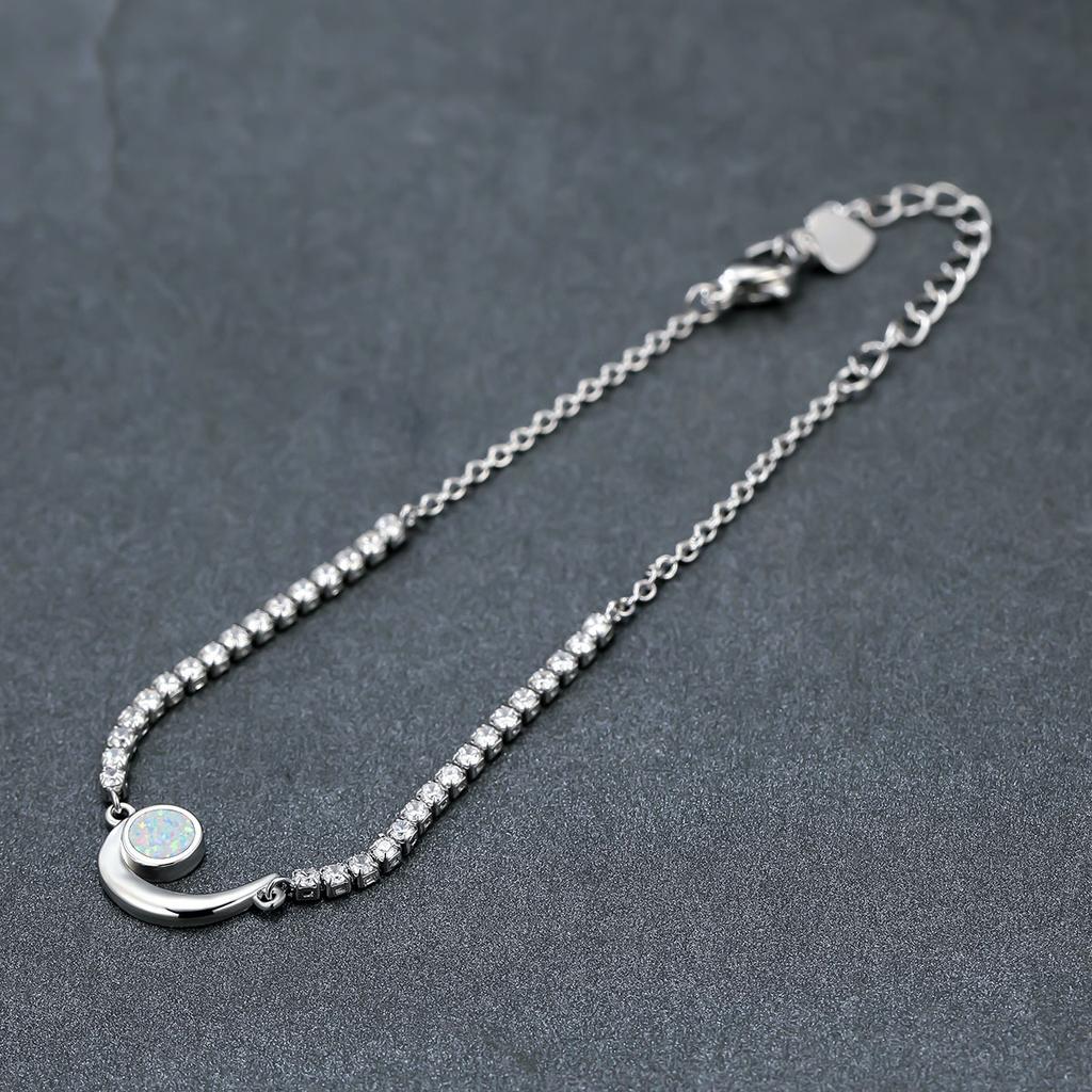 New Personalized Rose Gold Circular Crescent Diamond Inlaid Baita Bracelet