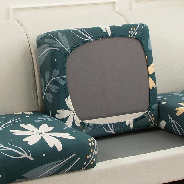 Printed Elastic Sofa Seat Cushion Cover For Living Room Furniture Protector L-shaped Armchair Stretch Seat Cushion Slipcover