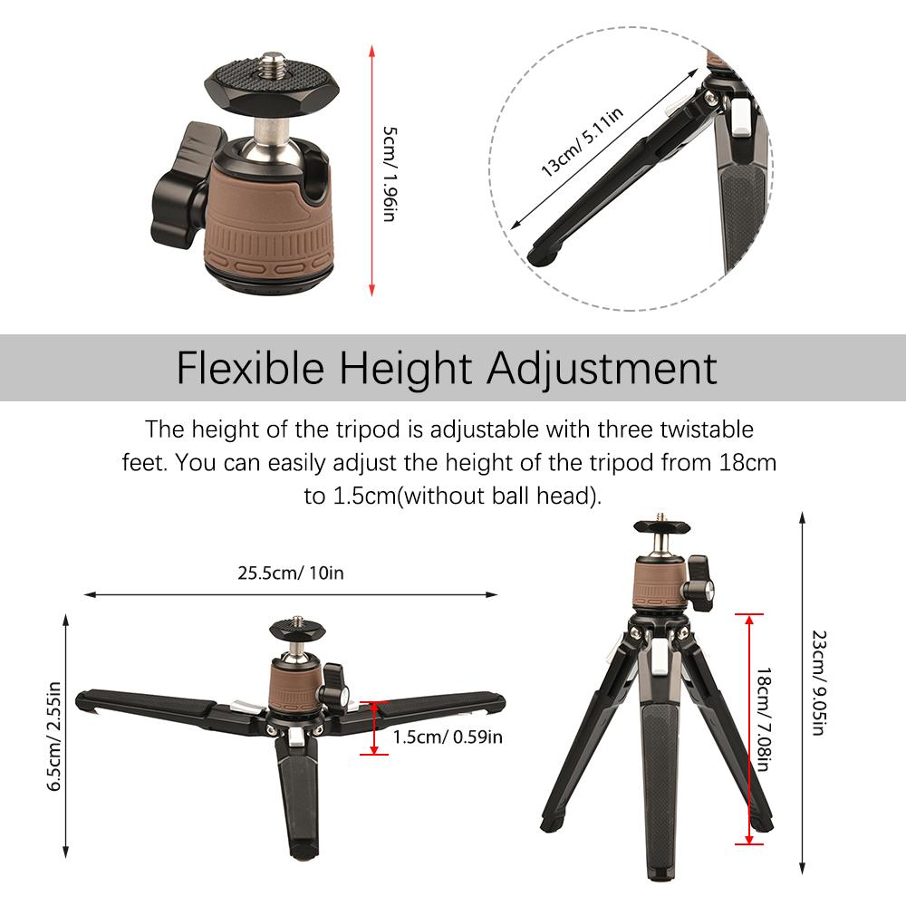 Portable Camera Stand Compact Tripod for Digital   Lightweight Tripod for Smartphone with Removable   Head 360 Degree   Height   f